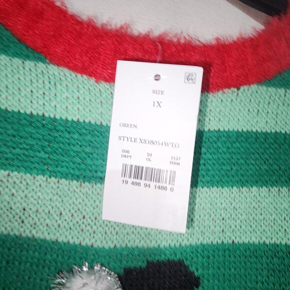 Snow man ugly Christmas sweater by 33 degrees men's 1X - Picture 4 of 6